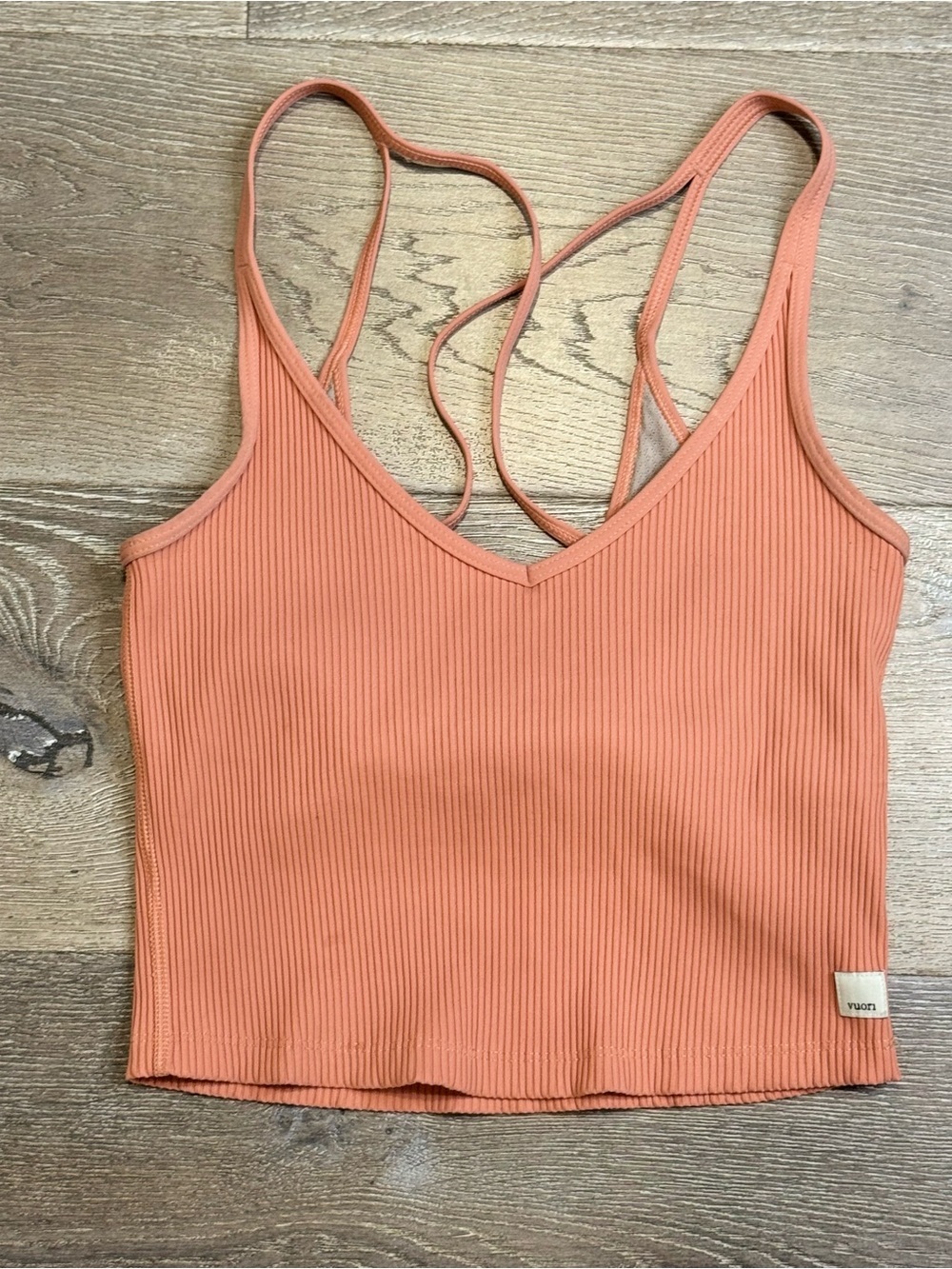 Vuori Ribbed V-Neck Strappy Camisole - Coral 1004